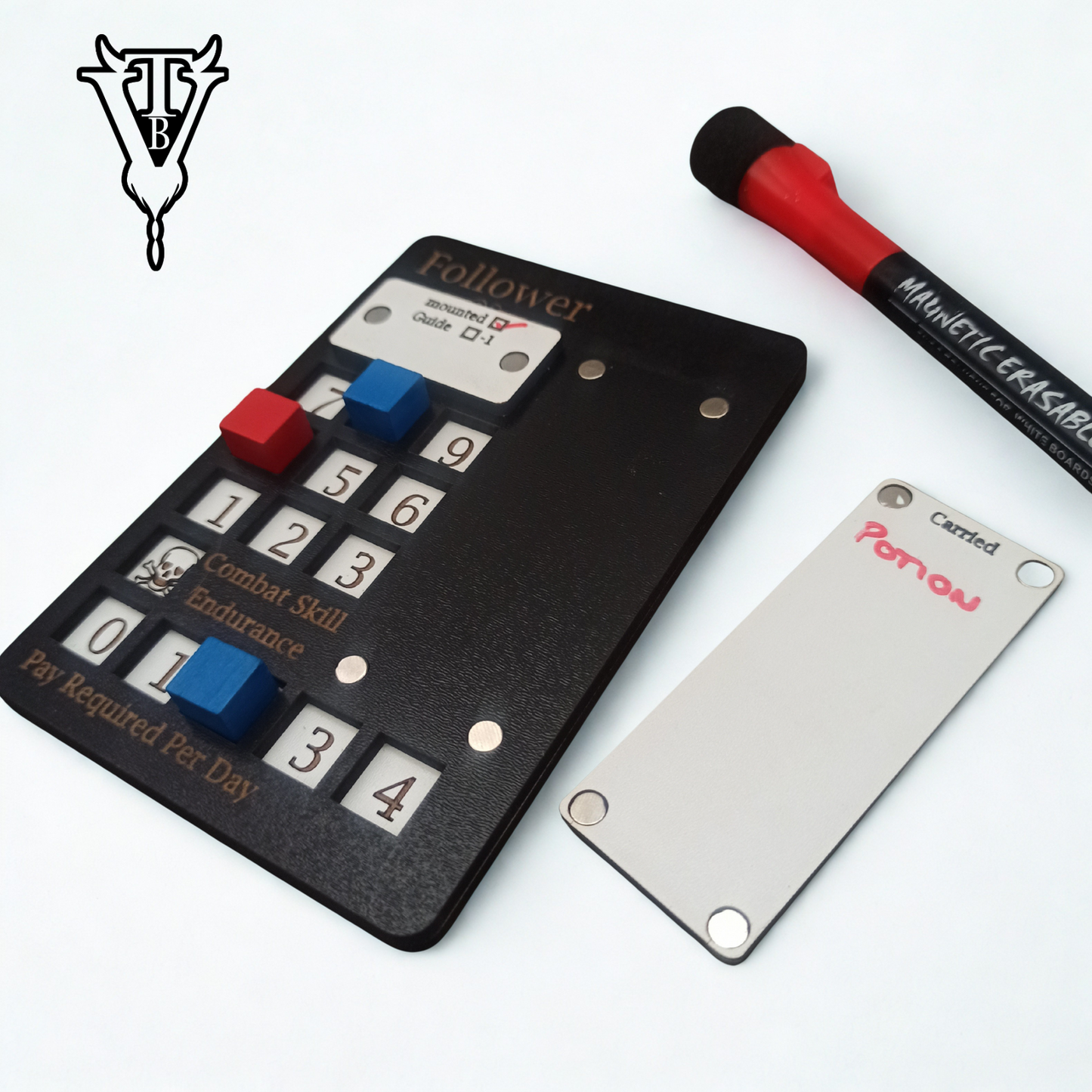 Barbarian Prince Solo RPG Follower Tracking Player Board back view — The Board Viking