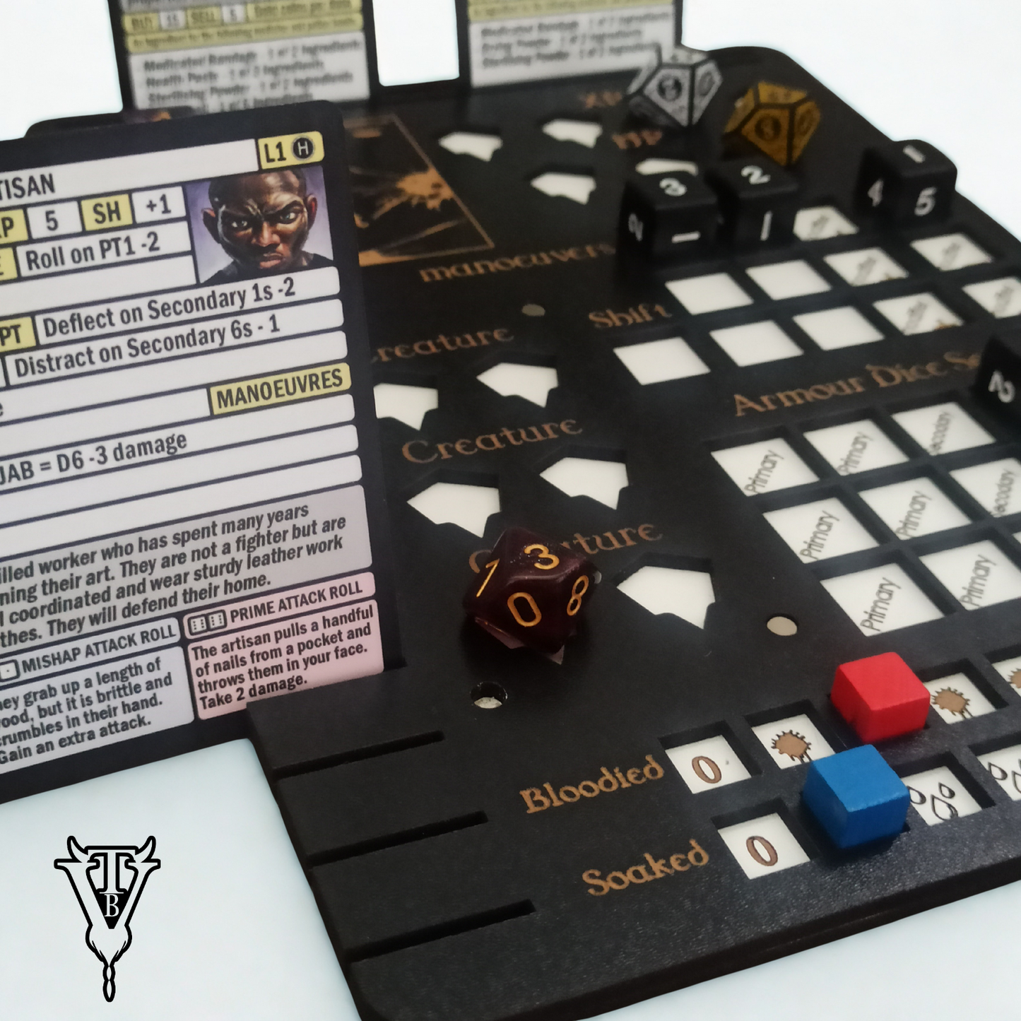 2D6 Dungeon Character Player Board / Creature HP Tracker in use — The Board Viking