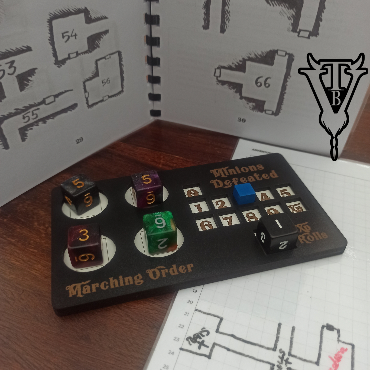 Four Against Darkness Marching Order Character player Board - Solo Dungeon RPG side view — The Board Viking