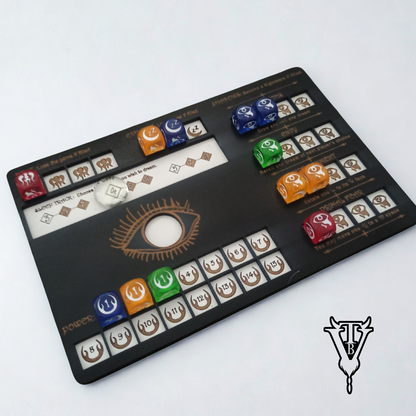 Lucidity Six Sided Nightmares Dice Game - Player Board close up — The Board Viking