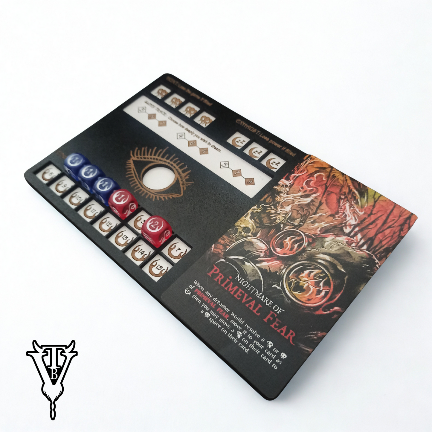 Lucidity Six Sided Nightmares Dice Game - Player Board back view — The Board Viking