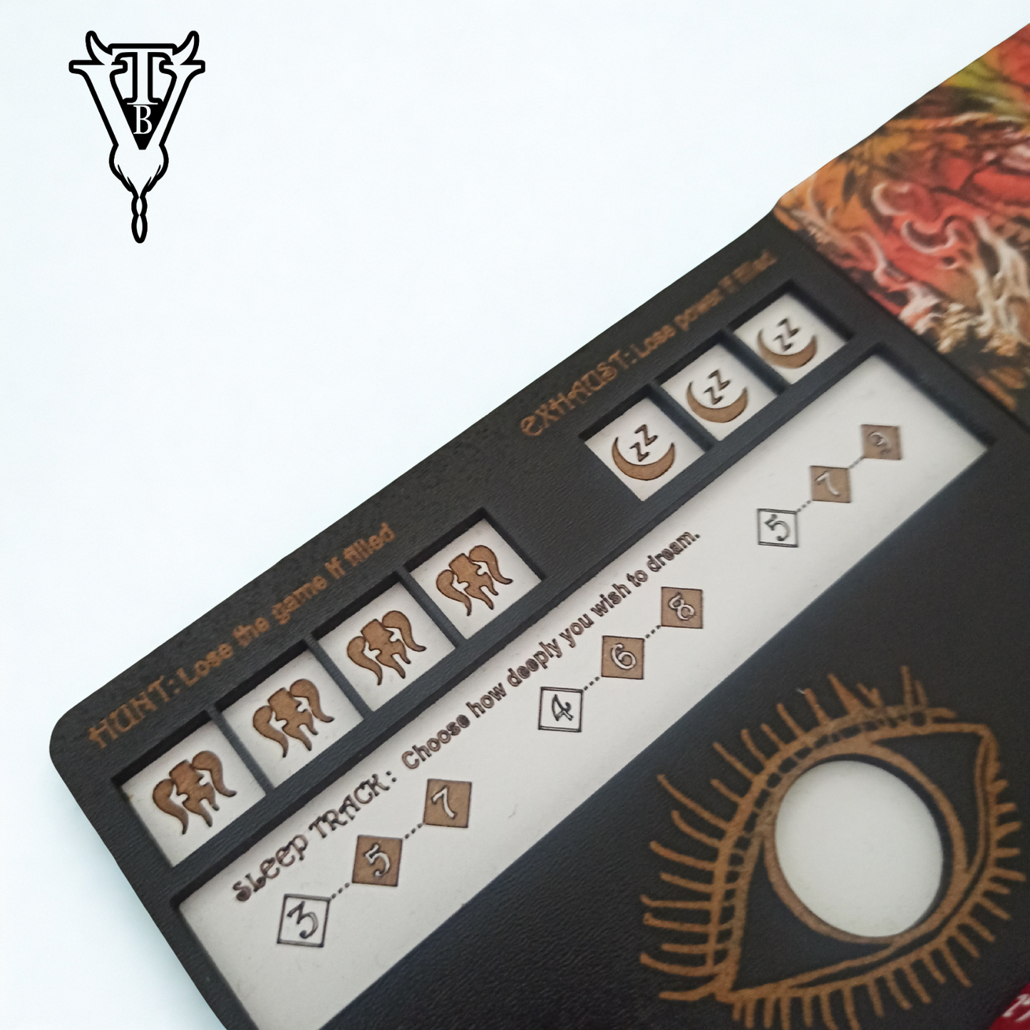 Lucidity Six Sided Nightmares Dice Game - Player Board side view — The Board Viking