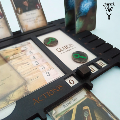 Mansions Of Madness Board Game - Character Player Board side view — The Board Viking