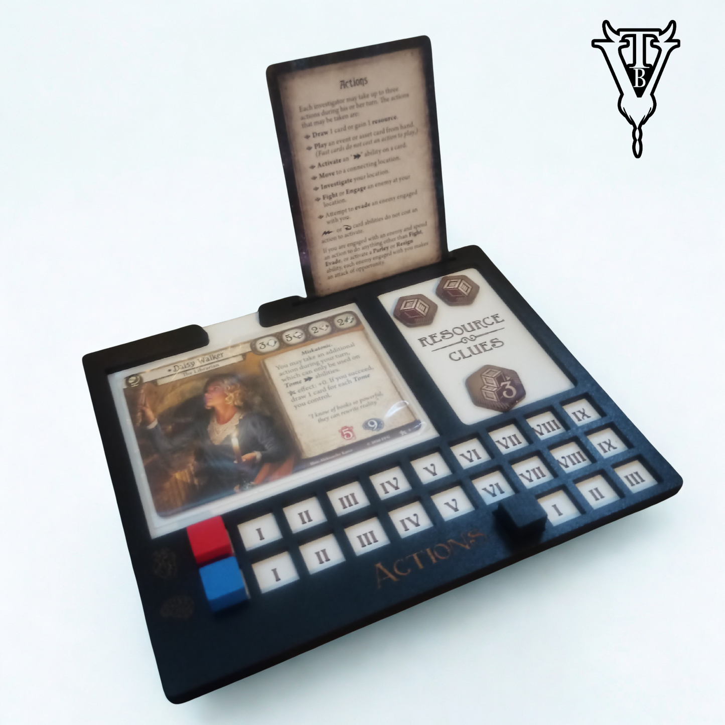 Arkham Horror The Card Game Character Player Board Card / Token Holder side view — The Board Viking