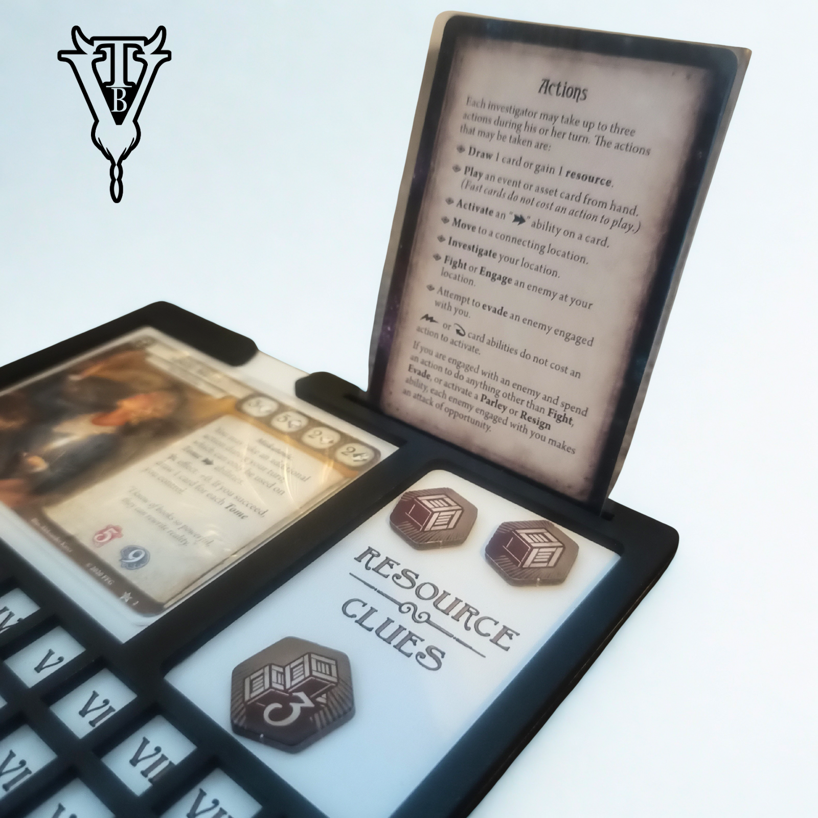 Arkham Horror The Card Game Character Player Board Card / Token Holder close up — The Board Viking