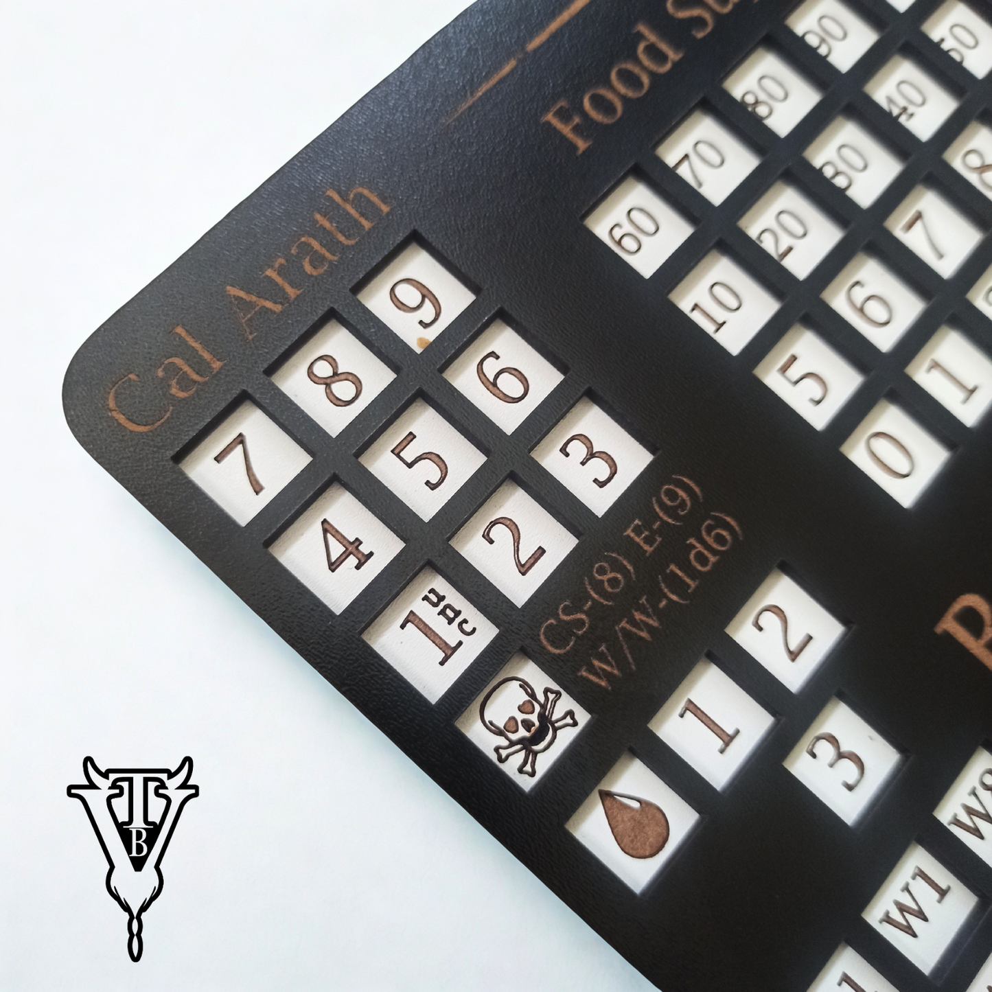Barbarian Prince Solo RPG Hex-crawl Character Tracking Player Board detail view — The Board Viking
