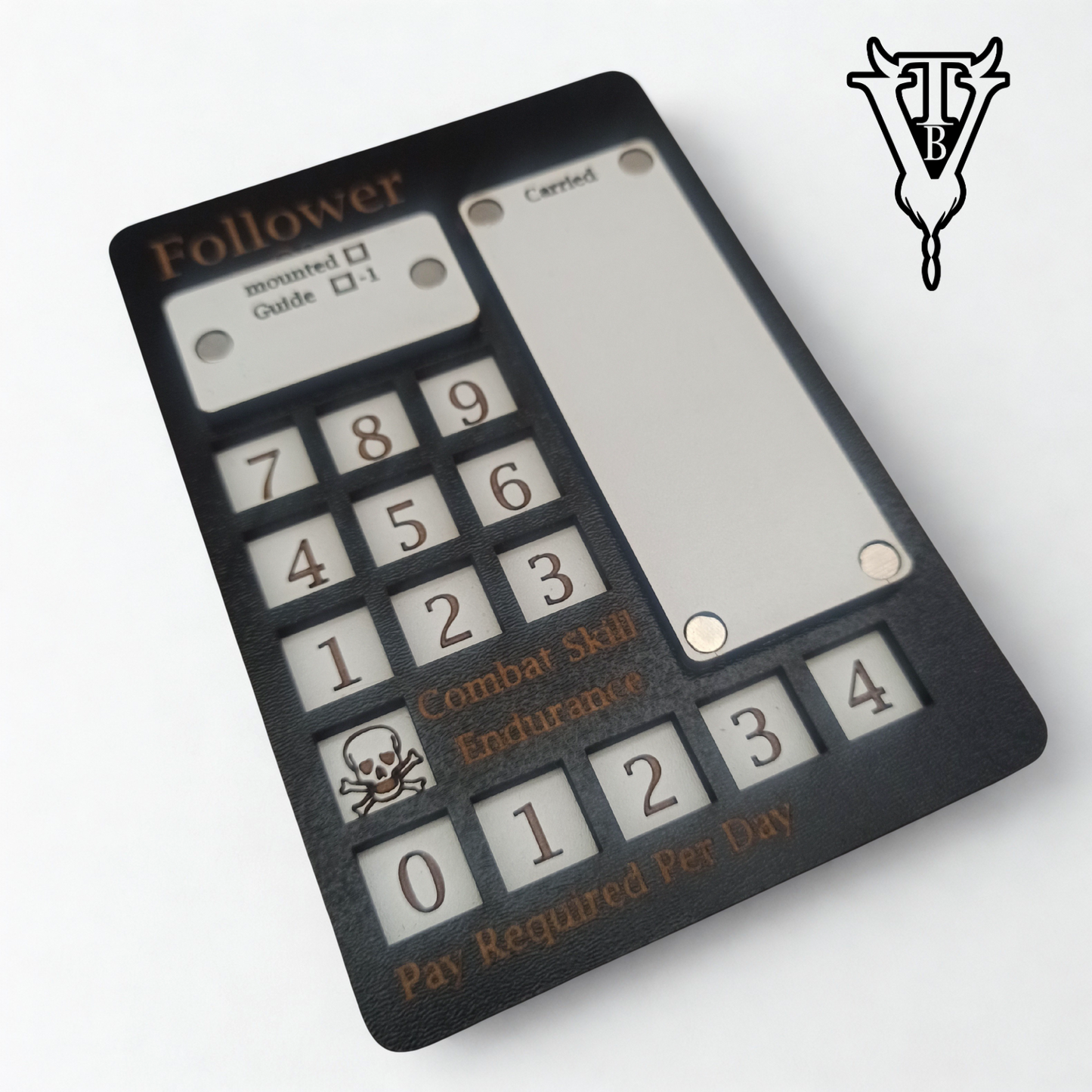 Barbarian Prince Solo RPG Follower Tracking Player Board close up — The Board Viking