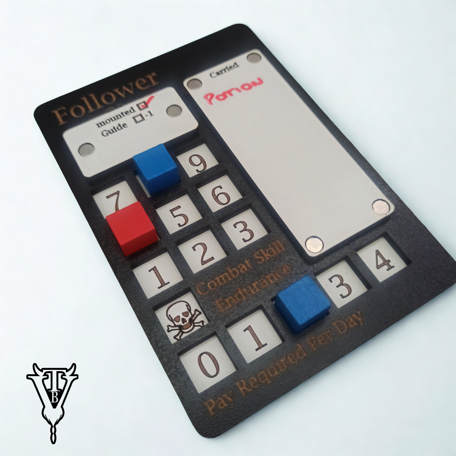 Barbarian Prince Solo RPG Follower Tracking Player Board detail view — The Board Viking