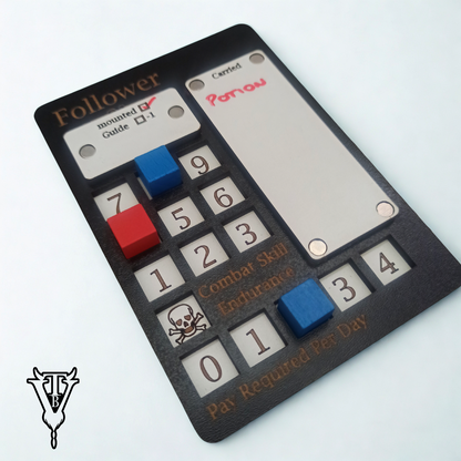 Barbarian Prince Solo RPG Follower Tracking Player Board detail view — The Board Viking