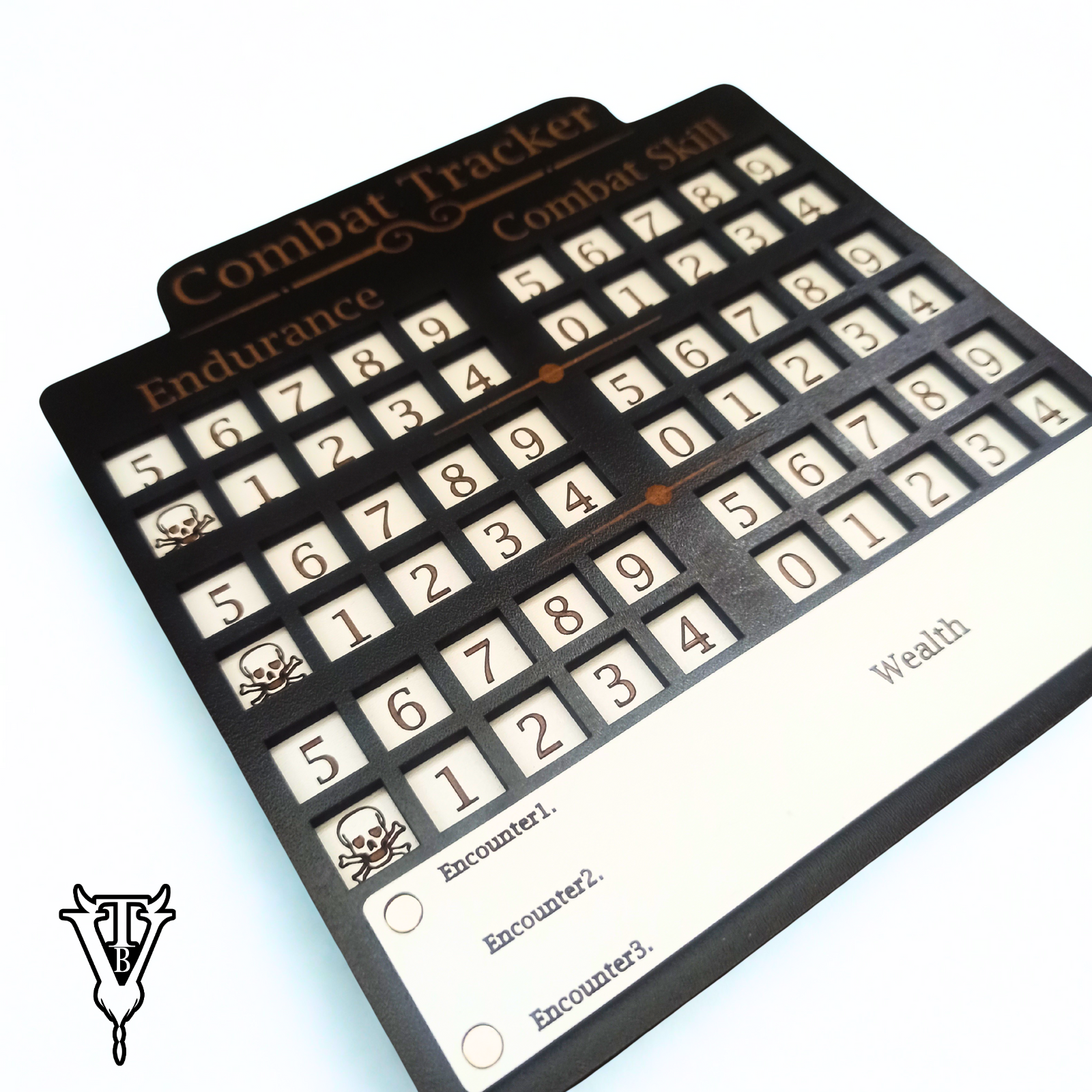 Barbarian Prince Solo RPG Combat Tracking Player Board close up — The Board Viking