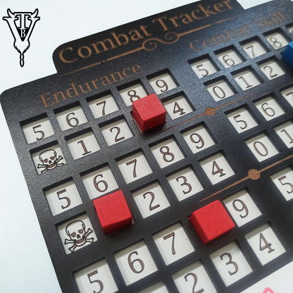 Barbarian Prince Solo RPG Combat Tracking Player Board back view — The Board Viking