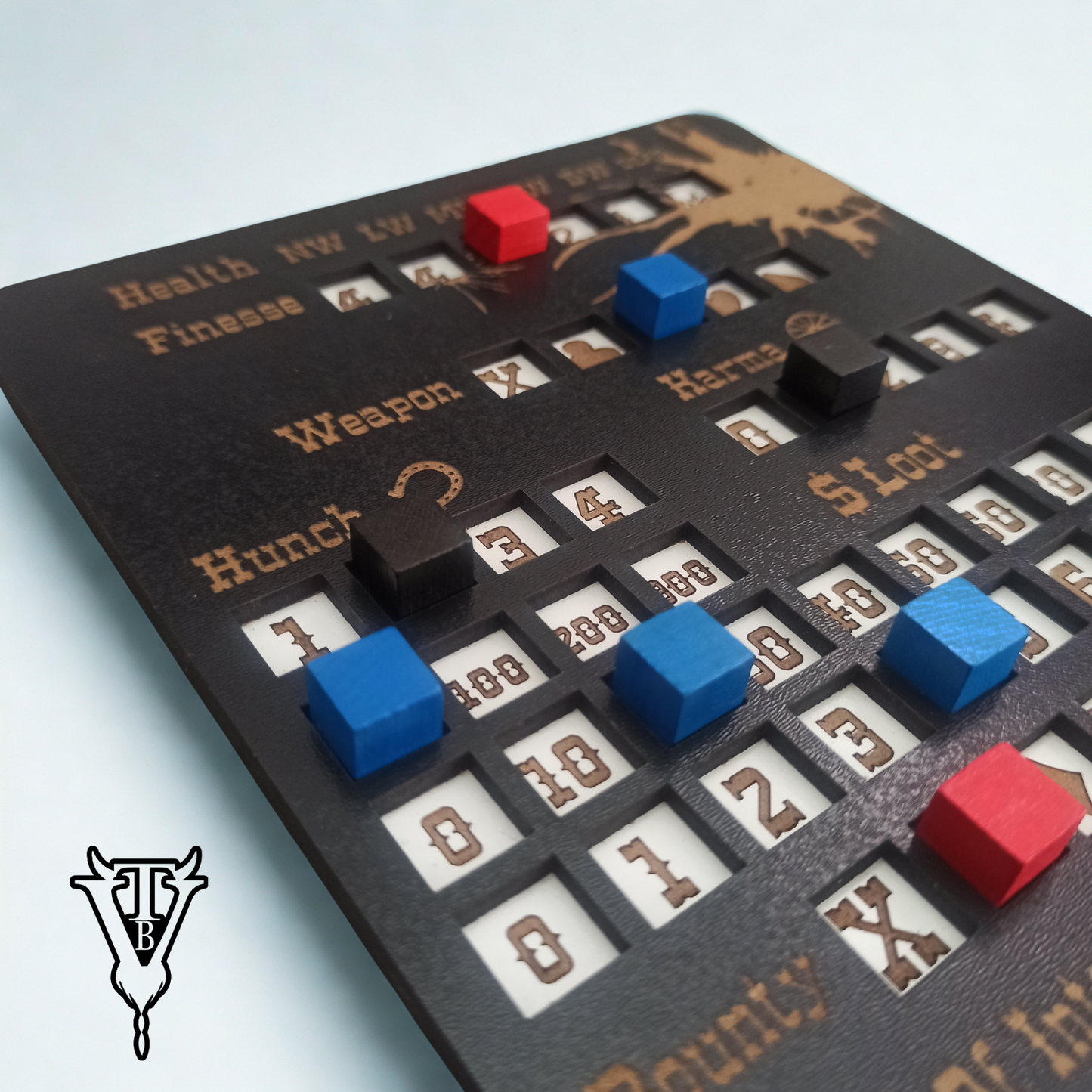 The Drifter - Solo Western RPG Hex-Crawl Character Tracker Player Board in use — The Board Viking