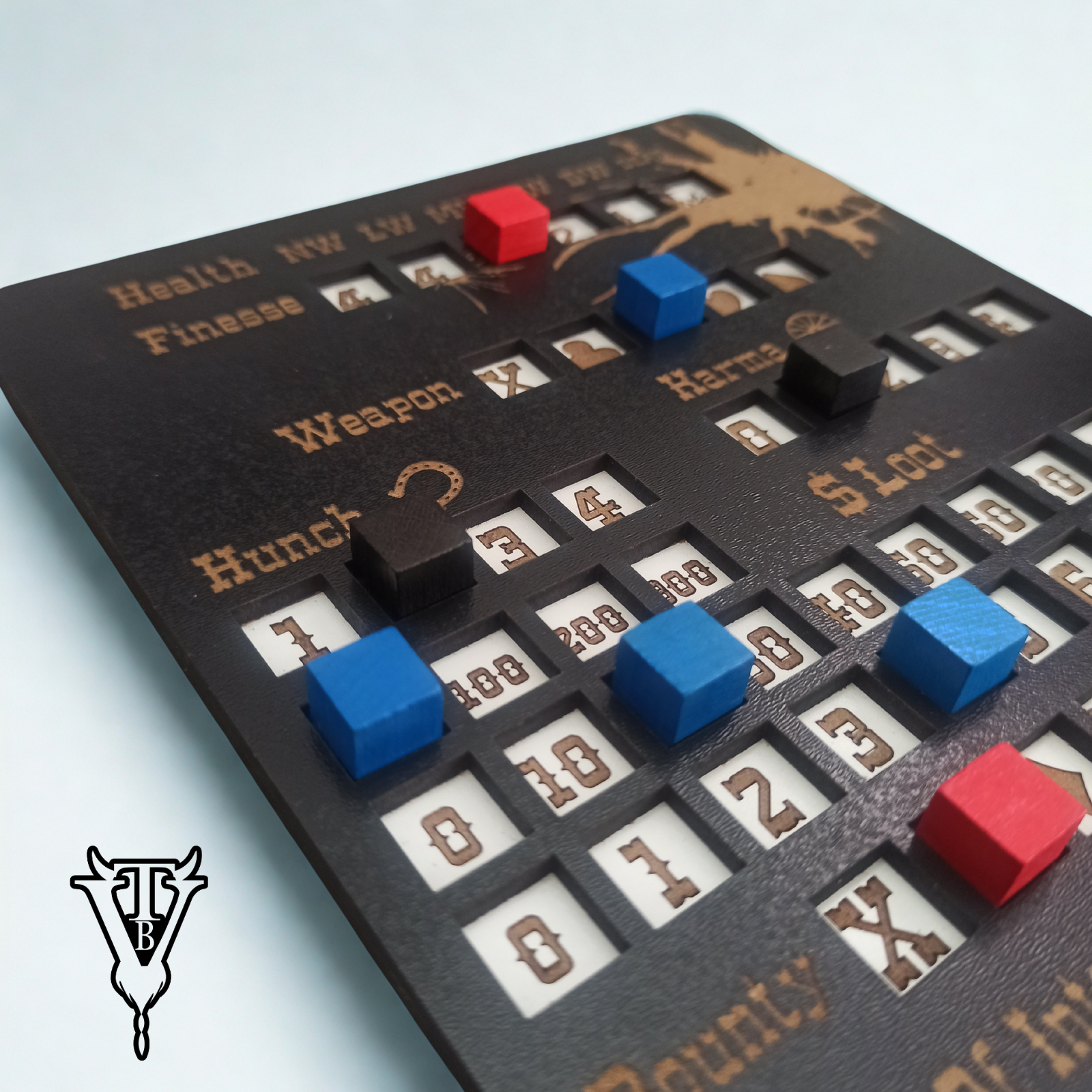 The Drifter - Solo Western RPG Hex-Crawl Character Tracker Player Board in use — The Board Viking