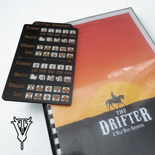 The Drifter Solo Western RPG Hex-Crawl Opponent Health Tracker Board Organizer