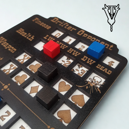 The Drifter Solo Western RPG Hex-Crawl Opponent Health Tracker Board Organizer in use — The Board Viking
