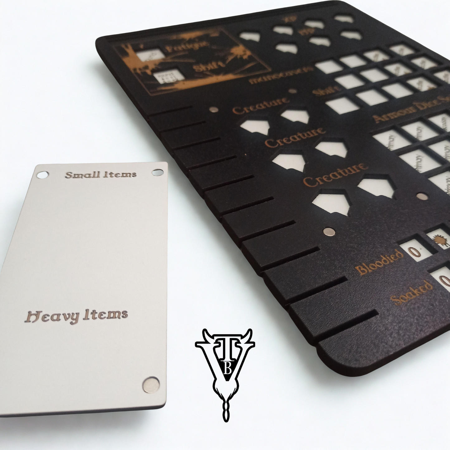 2D6 Dungeon Character Player Board / Creature HP Tracker close up — The Board Viking