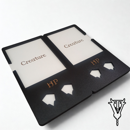 2D6 Dungeon Solo RPG Two Creature HP Tracker Board side view — The Board Viking
