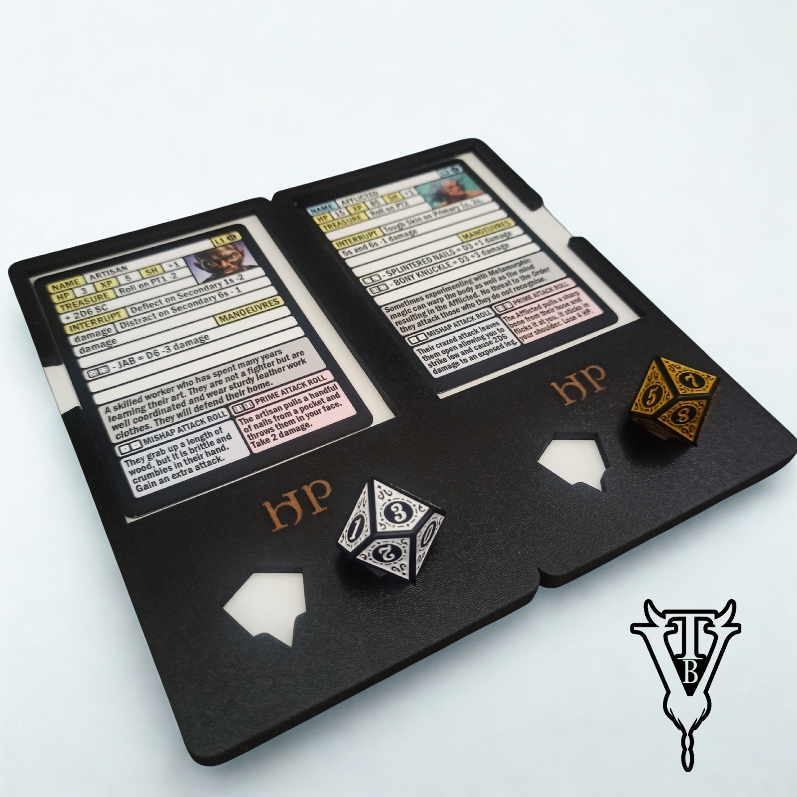 2D6 Dungeon Solo RPG Two Creature HP Tracker Board detail view — The Board Viking