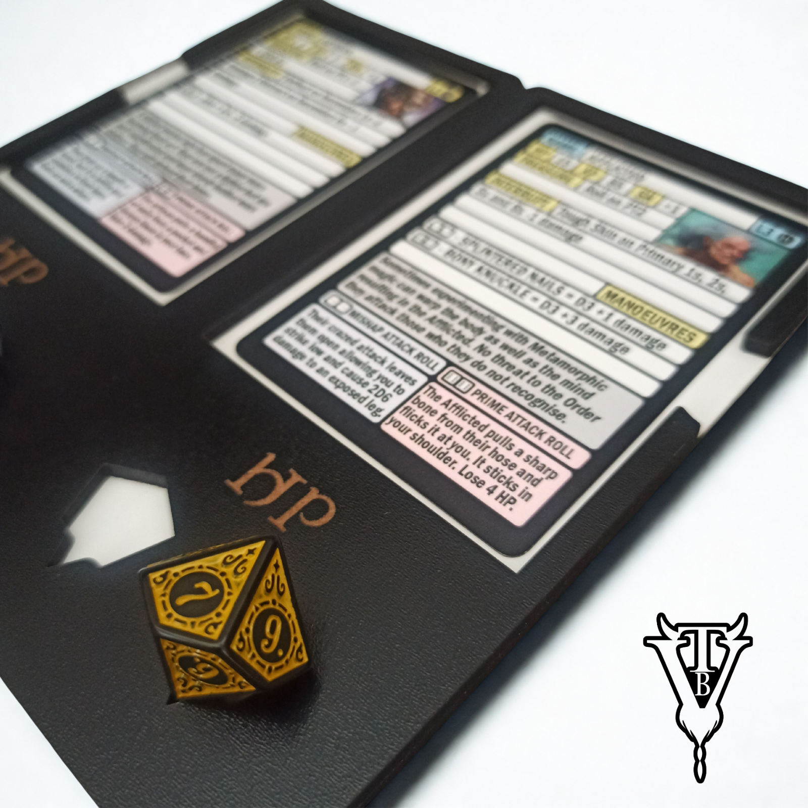 2D6 Dungeon Solo RPG Two Creature HP Tracker Board close up — The Board Viking