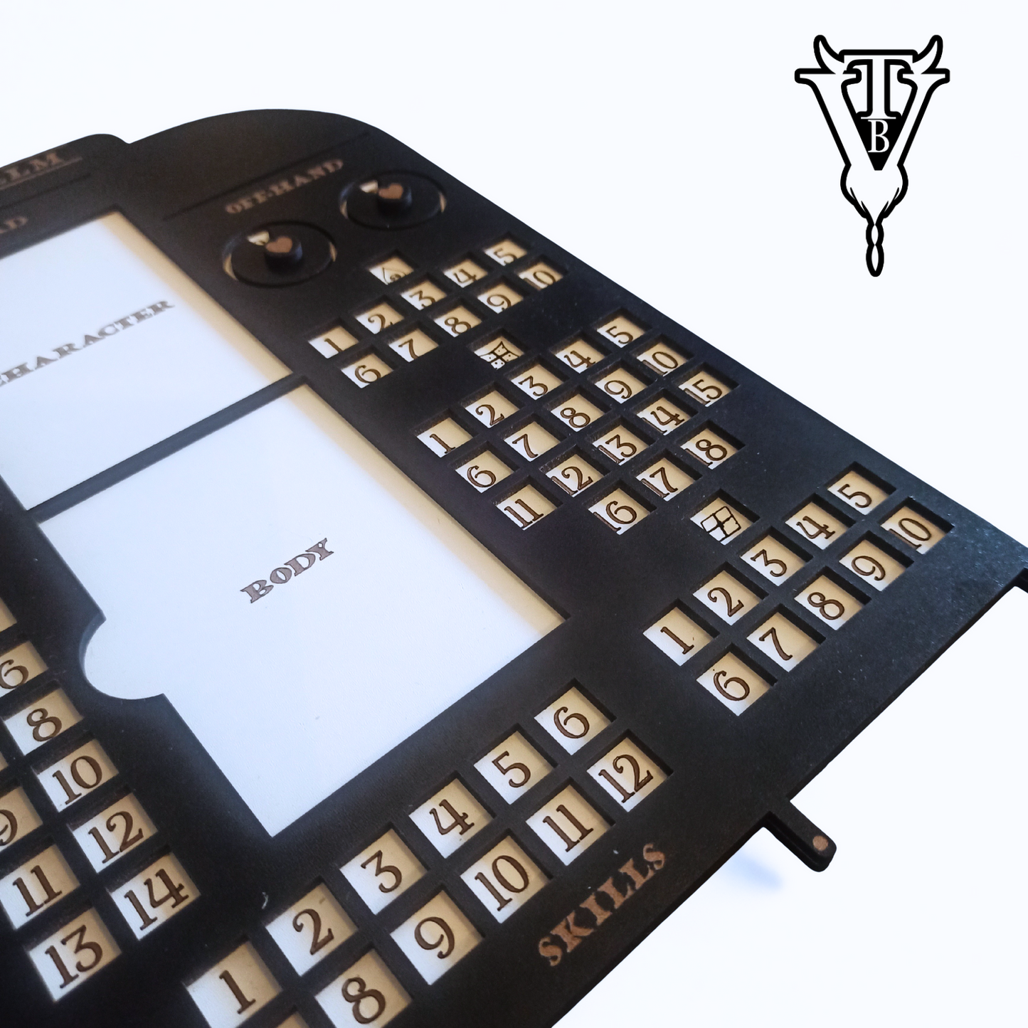 Iron Helm Solo Dungeon Crawl Card Game Character Player Board close up — The Board Viking