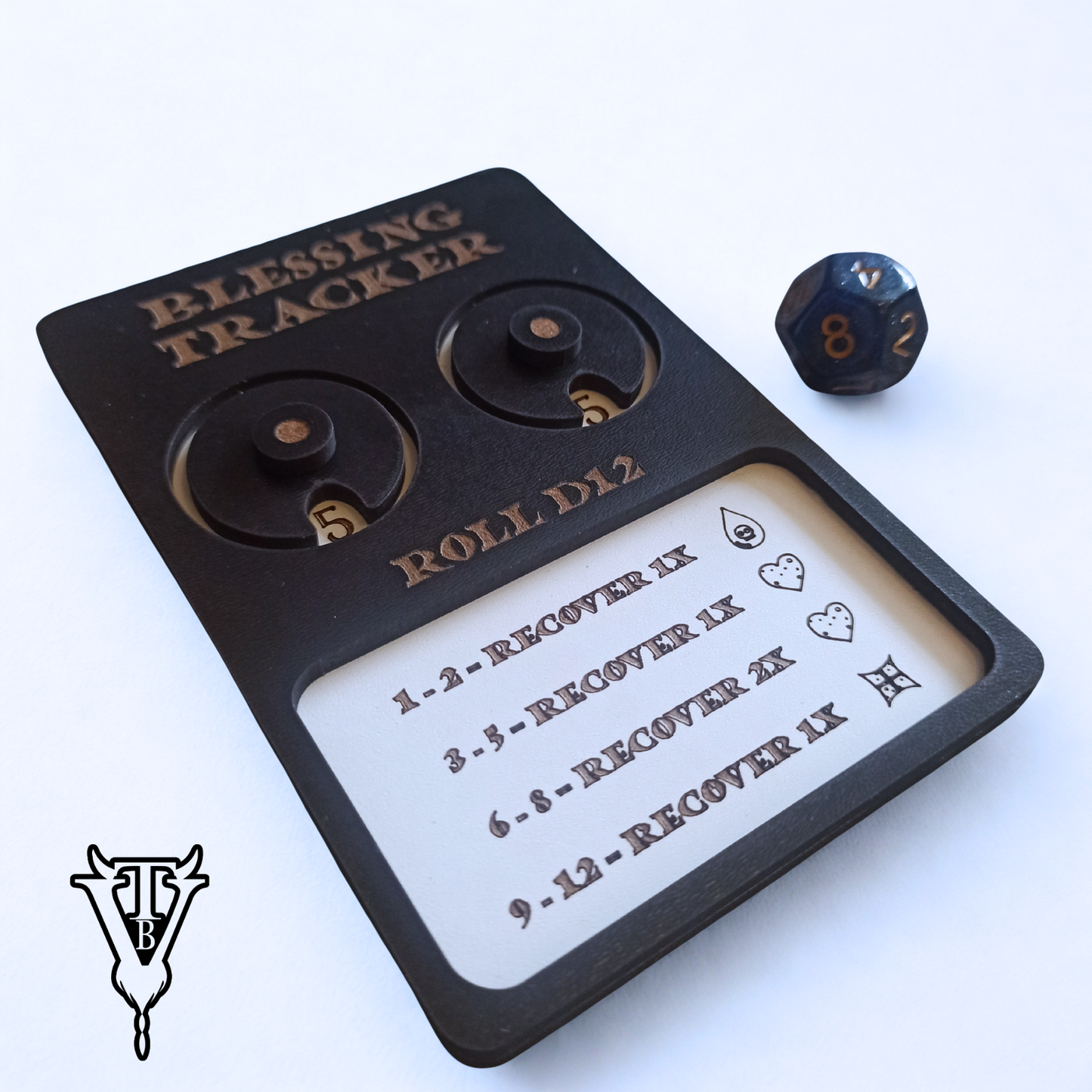 Iron Helm Solo Dungeon Card Game Blessings Tracking Board close up — The Board Viking