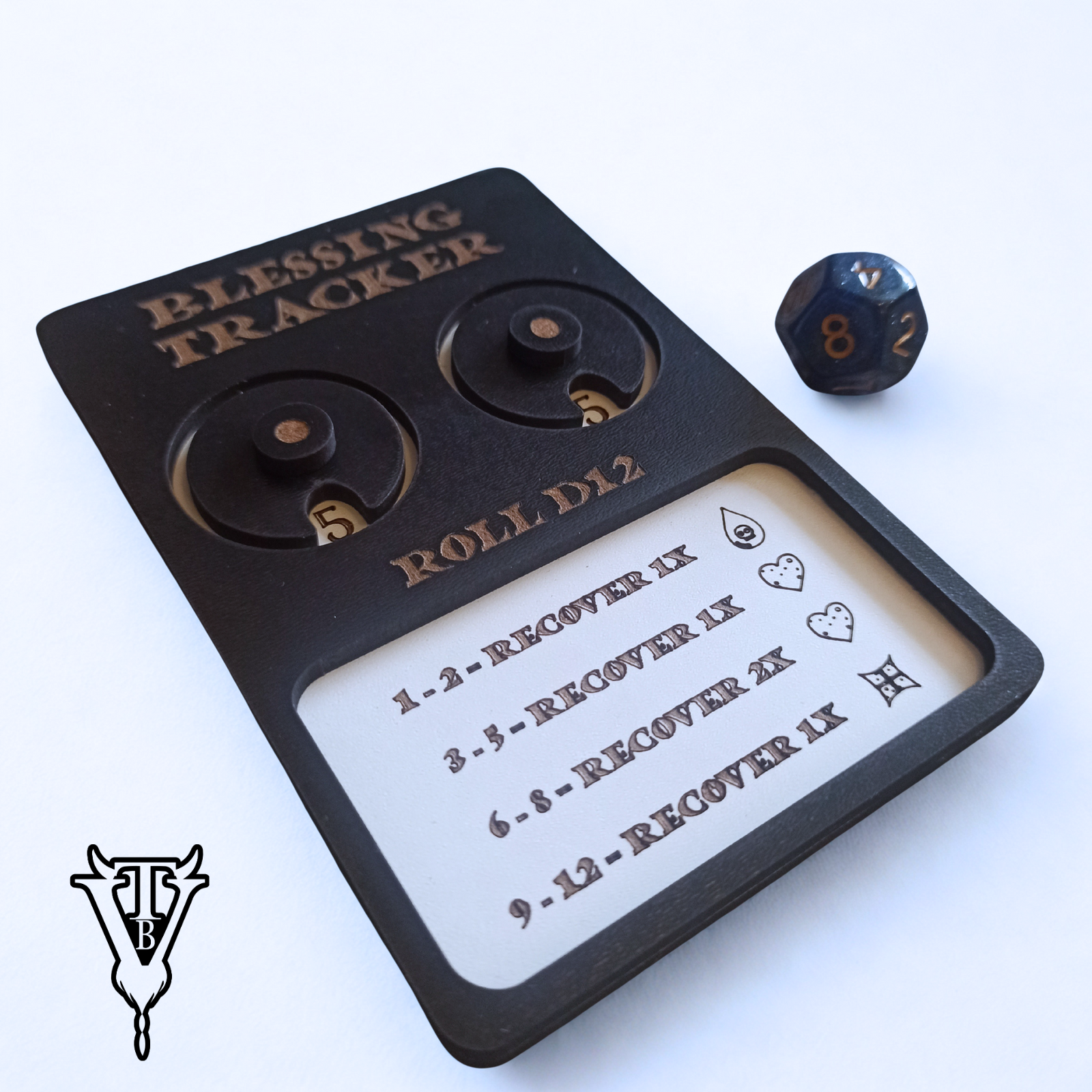 Iron Helm Solo Dungeon Card Game Blessings Tracking Board close up — The Board Viking