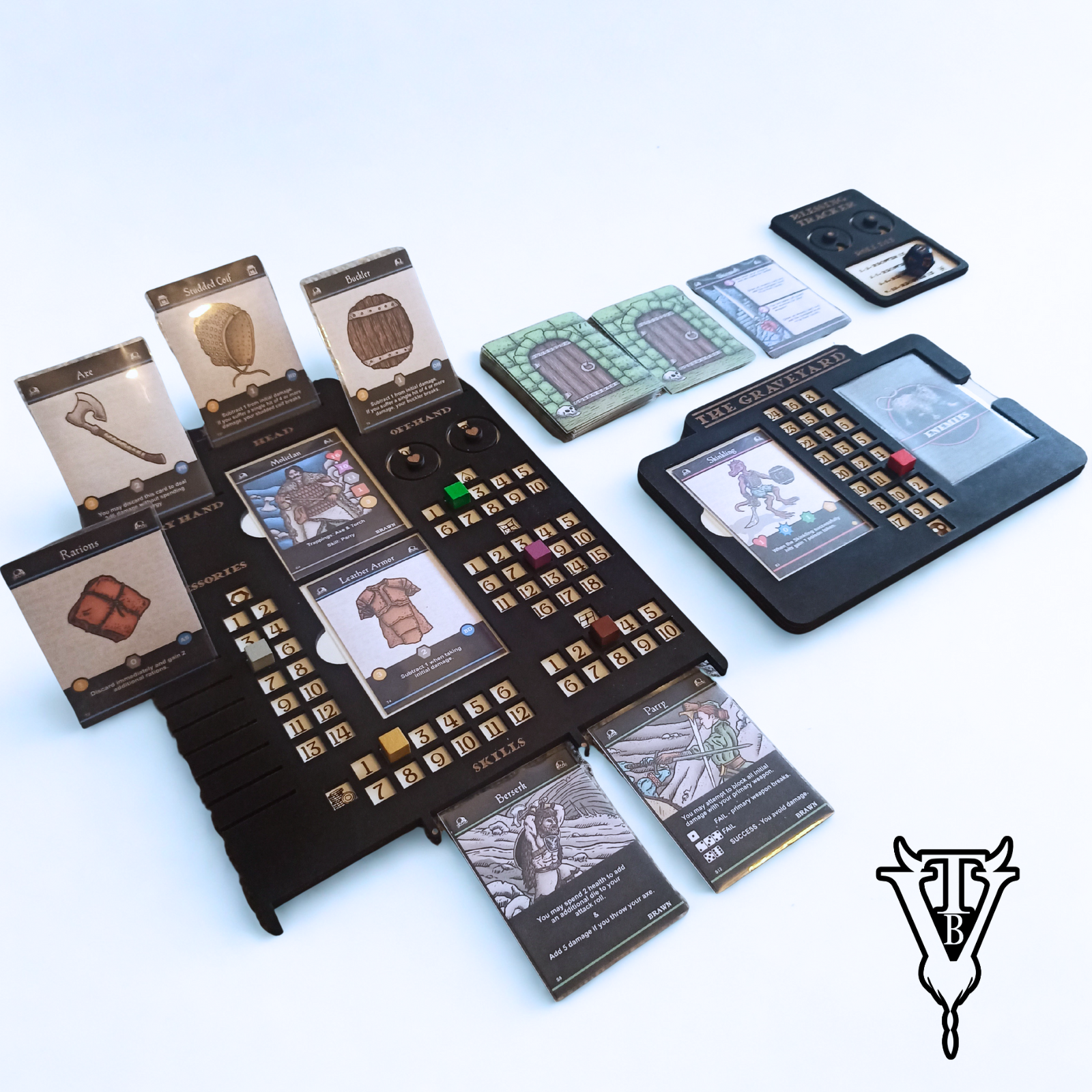 Iron Helm Solo Dungeon Crawl Card Game Character Player Board view 9 — The Board Viking