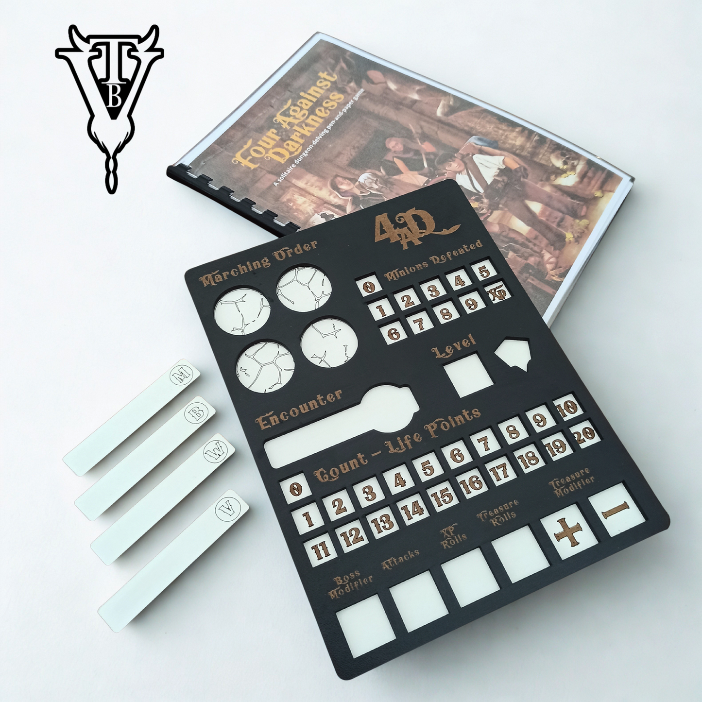 Four Against Darkness Character Player Board - Dungeon Delve Encounter Tracker — The Board Viking