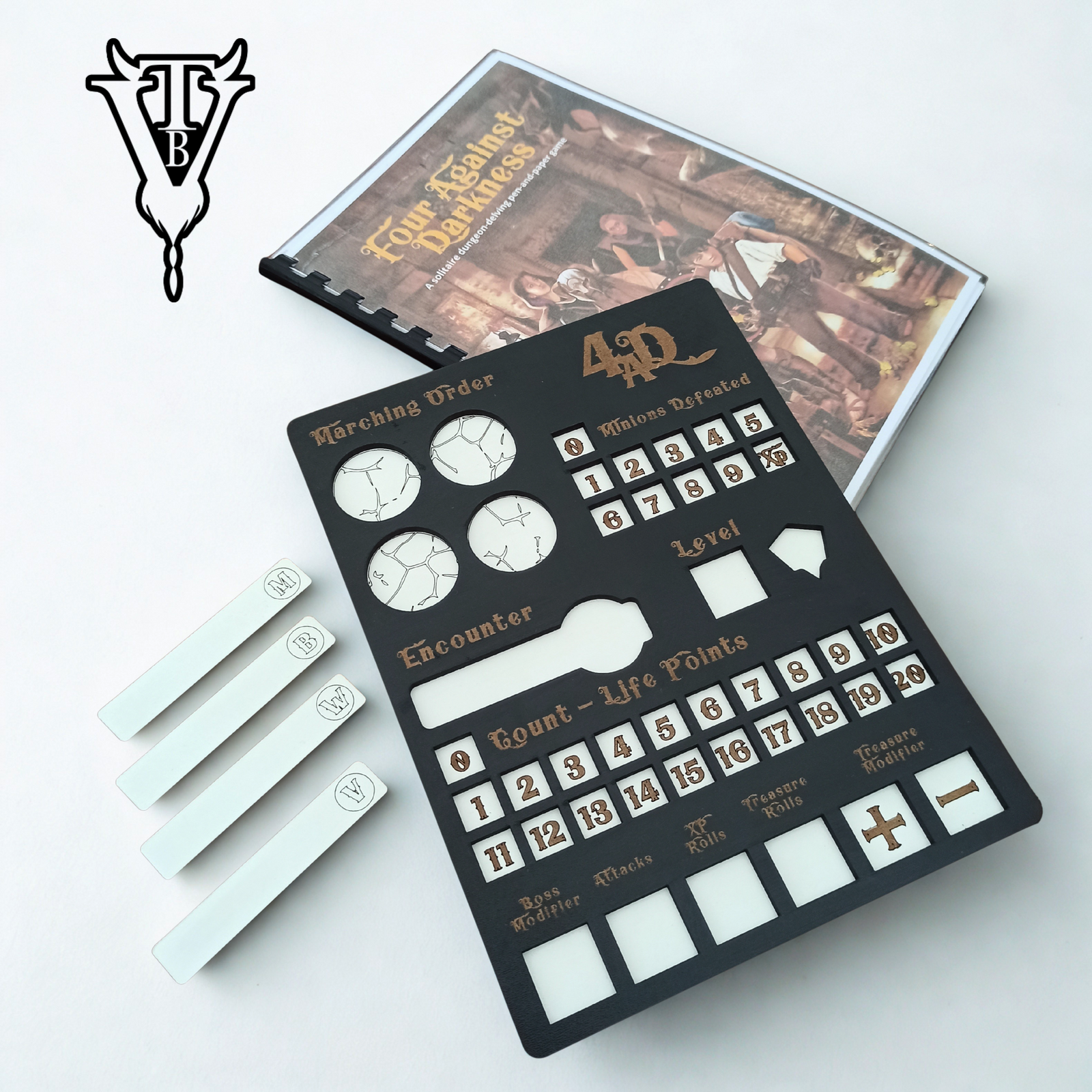 Four Against Darkness Character Player Board - Dungeon Delve Encounter Tracker — The Board Viking
