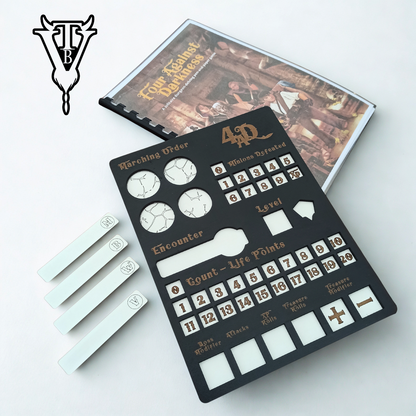 Four Against Darkness Character Player Board - Dungeon Delve Encounter Tracker — The Board Viking