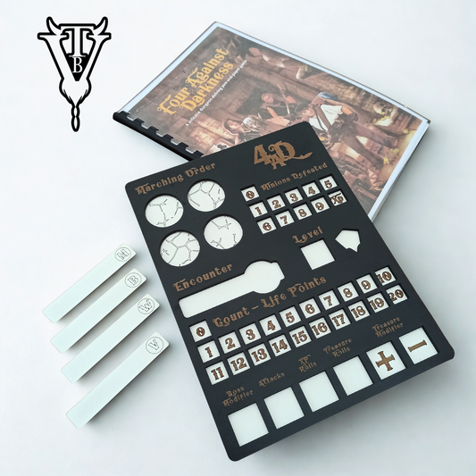 Four Against Darkness Character Player Board - Dungeon Delve Encounter Tracker