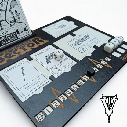 Escape The Dark Sector — Character Player Board & Card Organiser side view — The Board Viking