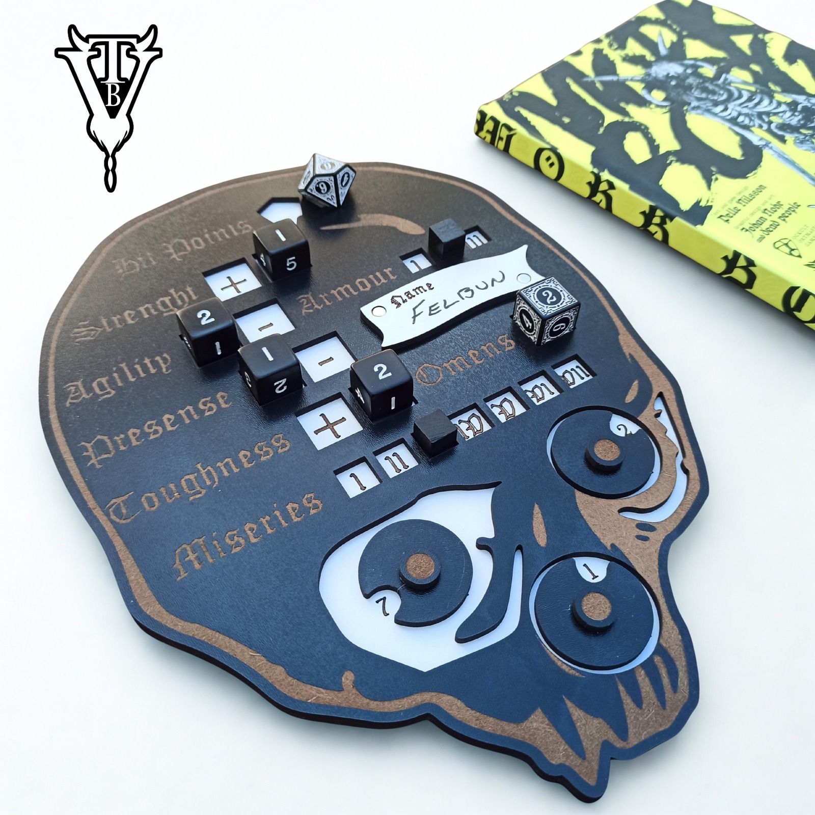 Mork Borg Character Player Board - Solo RPG - TTRPG Tracking Dashboard close up — The Board Viking