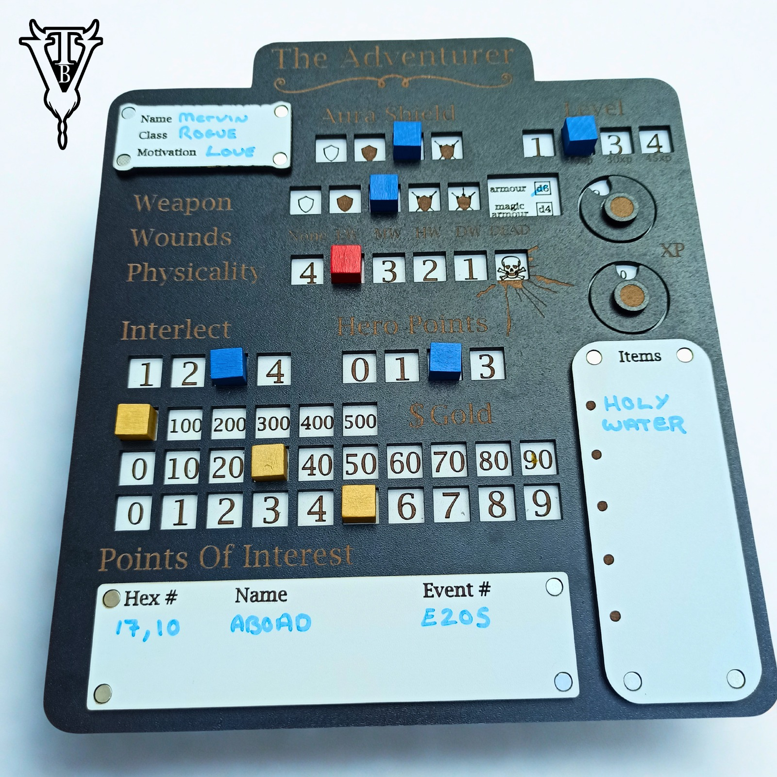 The Adventurer — Solo Hex Crawl RPG Character Player Board view 9 — The Board Viking