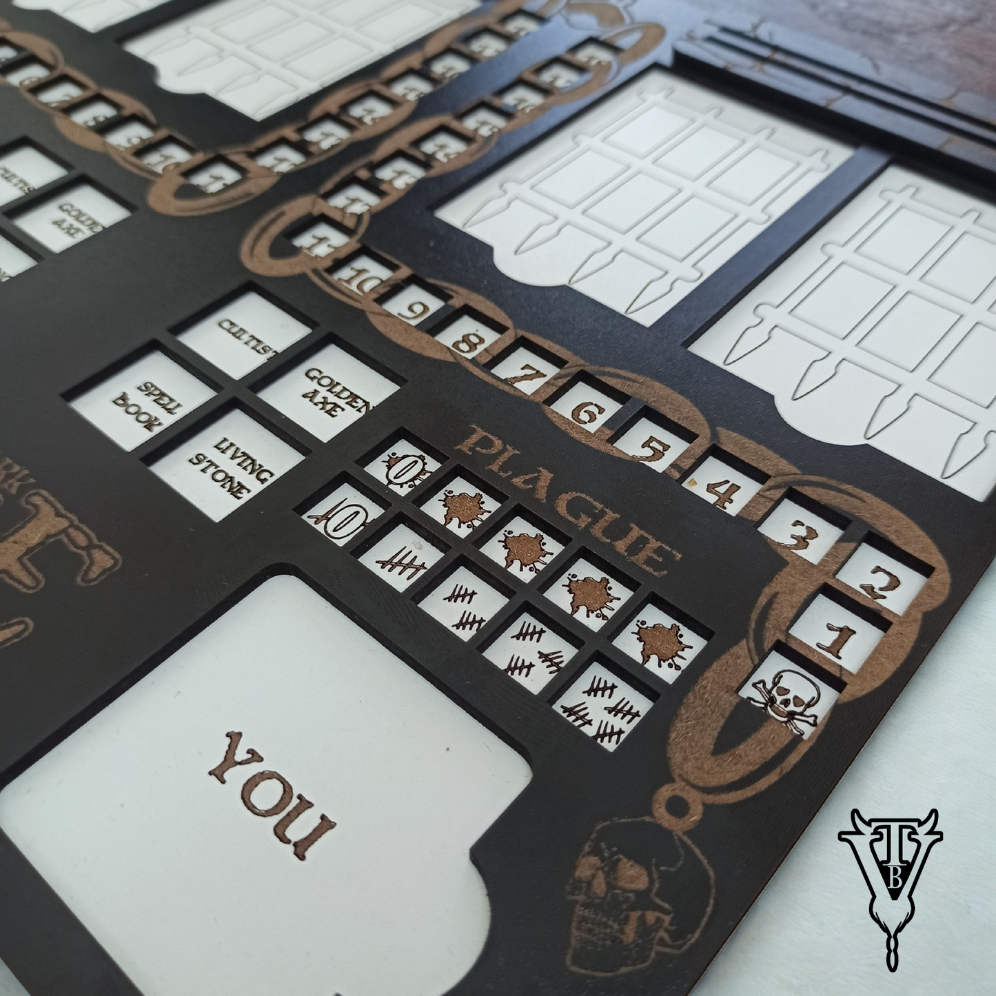 Escape The Dark Castle — Character Player Board V2 (Solo Play) side view — The Board Viking