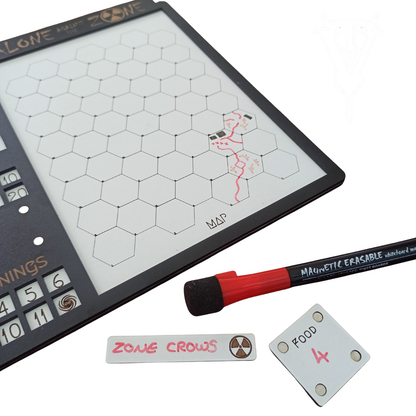 Alone Against The Zone — Solo RPG Hex-Crawl Player Board