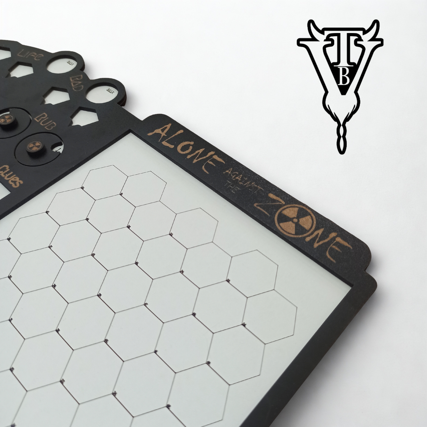 Alone Against The Zone — Solo RPG Hex-Crawl Player Board