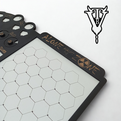 Alone Against The Zone — Solo RPG Hex-Crawl Player Board