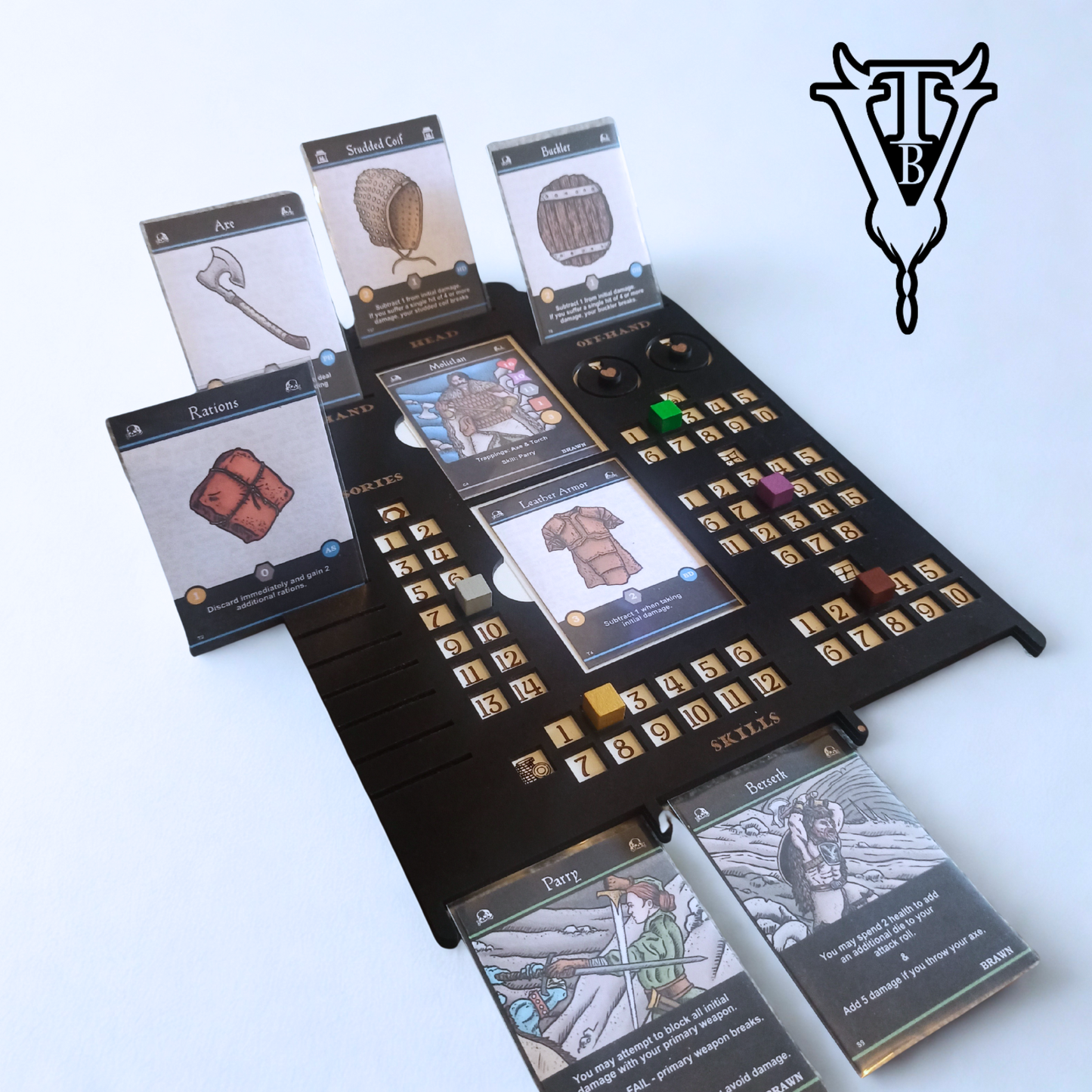 Iron Helm Solo Dungeon Crawl Card Game Character Player Board packaging — The Board Viking