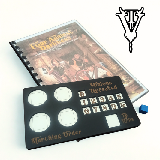 Four Against Darkness Marching Order Character player Board - Solo Dungeon RPG