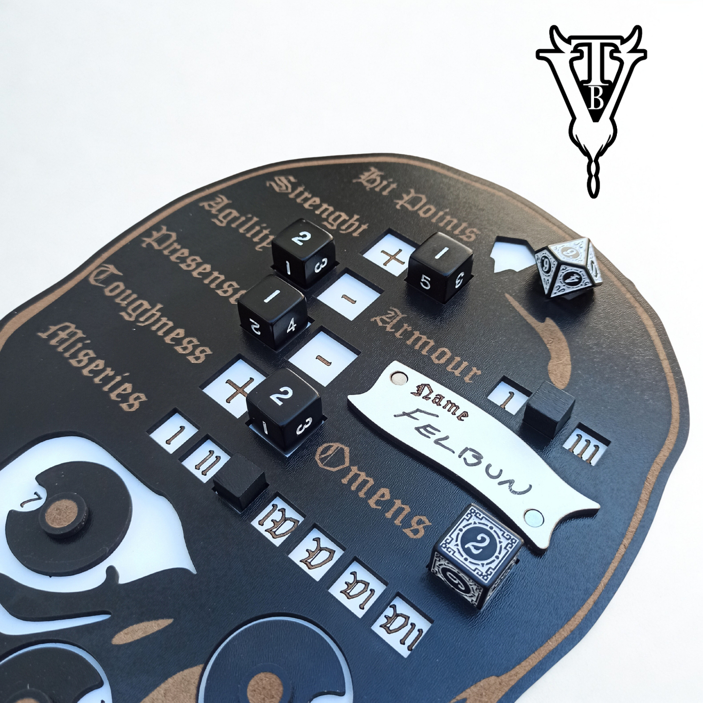 Mork Borg Character Player Board - Solo RPG - TTRPG Tracking Dashboard back view — The Board Viking