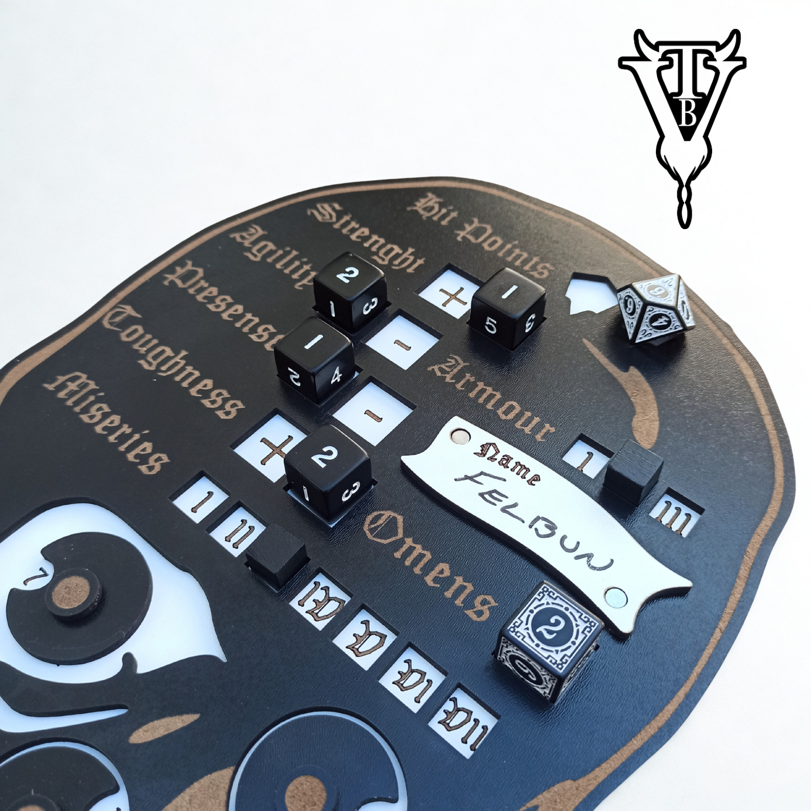 Mork Borg Character Player Board - Solo RPG - TTRPG Tracking Dashboard back view — The Board Viking