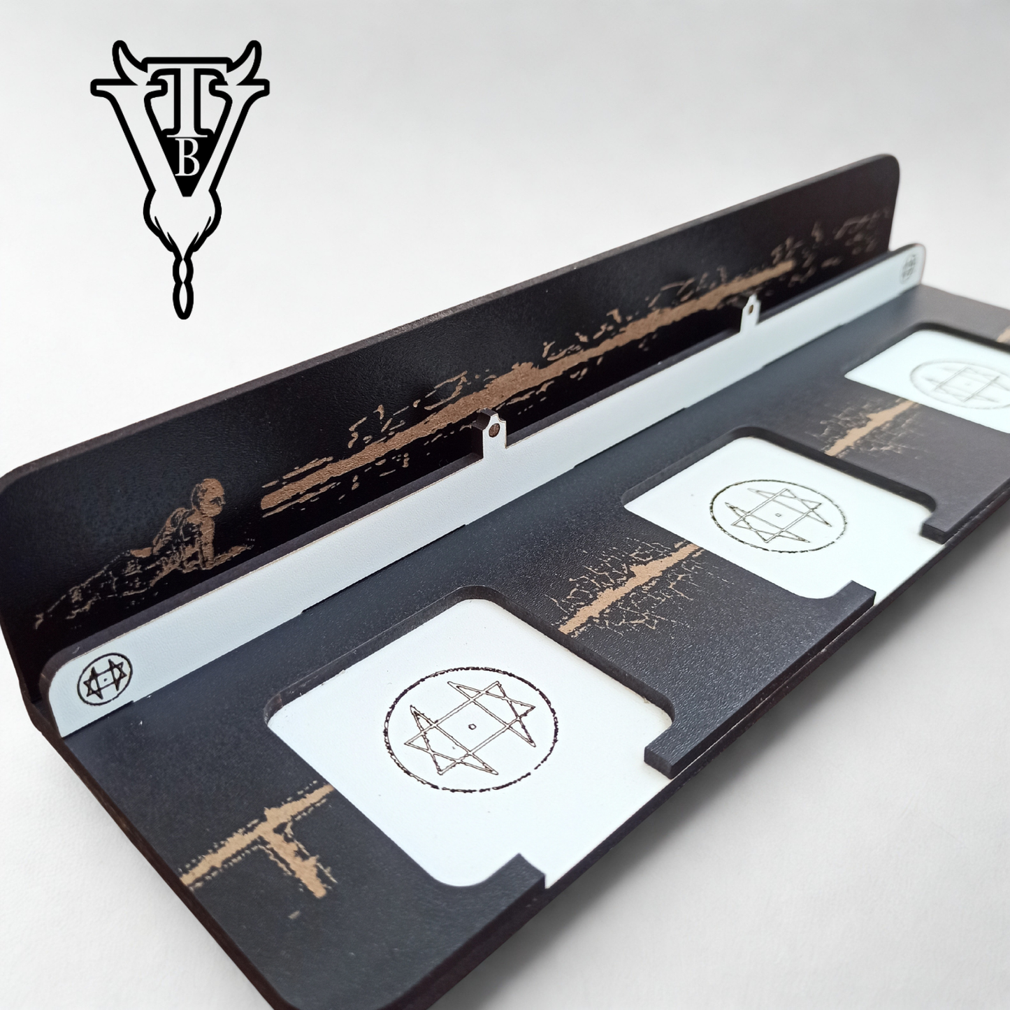 The Night Cage Board Game - Pathway Card And Tile Holder. back view — The Board Viking