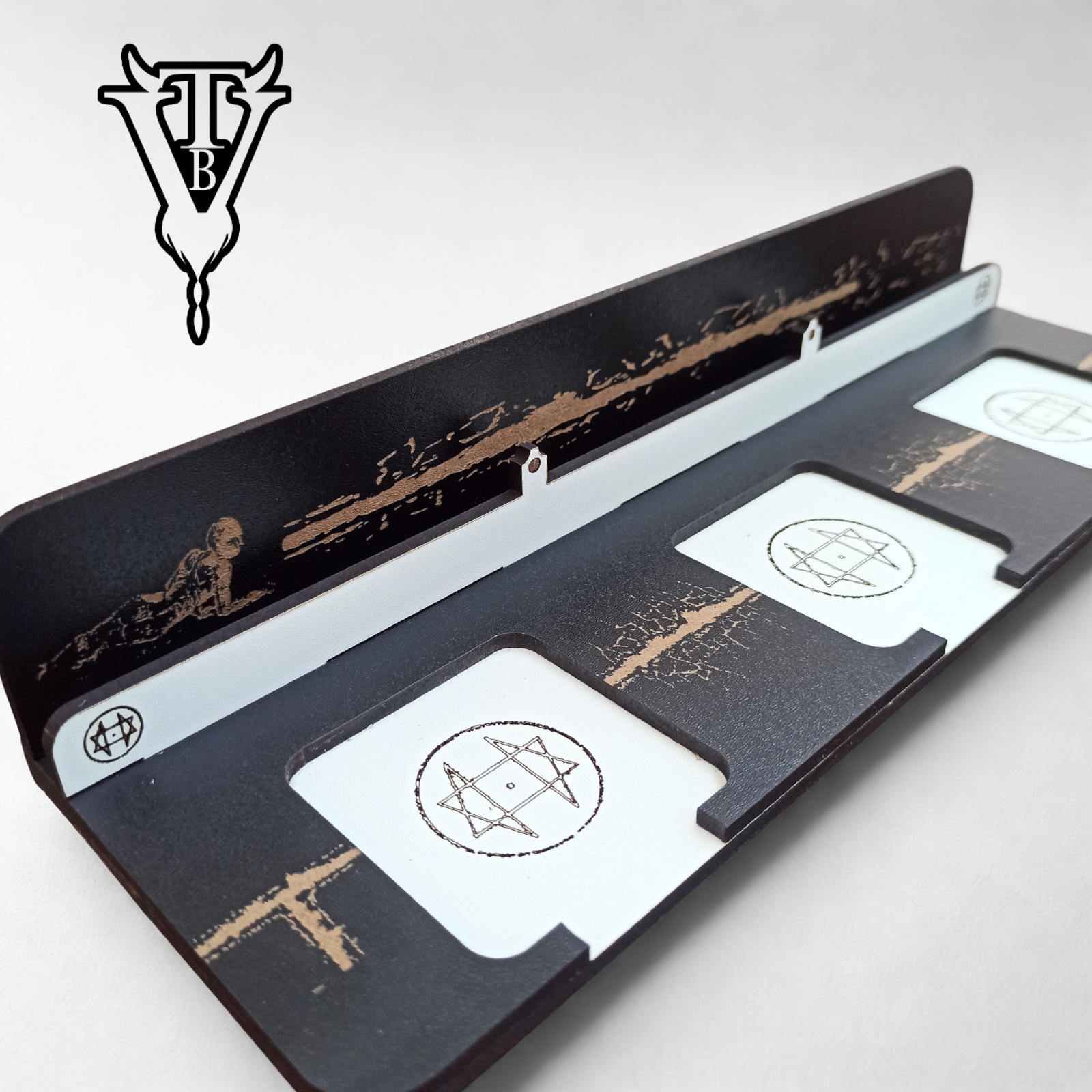 The Night Cage Board Game - Pathway Card And Tile Holder. back view — The Board Viking