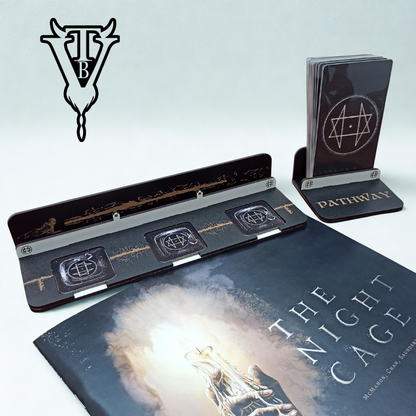 The Night Cage Board Game - Pathway Card And Tile Holder. in use — The Board Viking