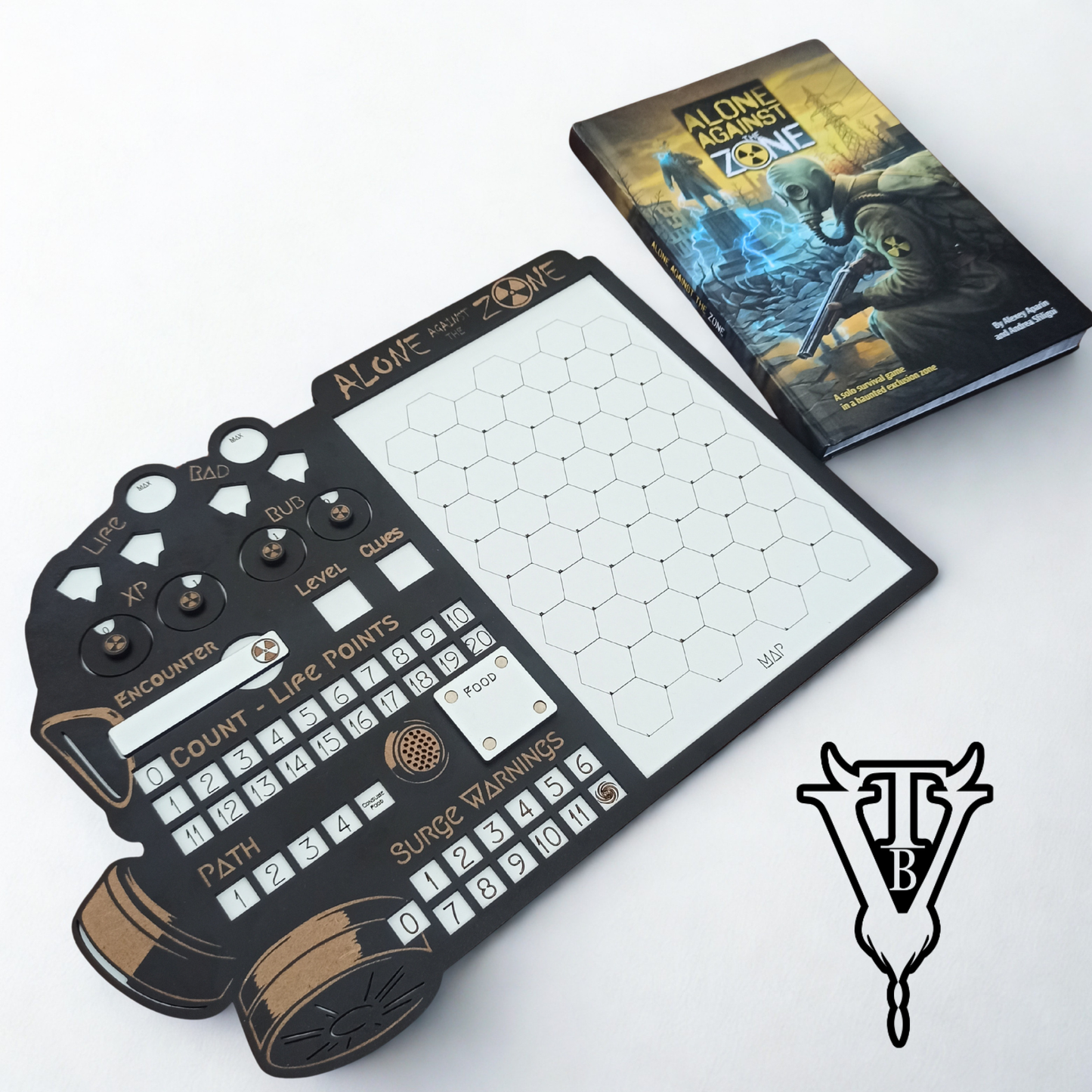 Alone Against The Zone — Solo RPG Hex-Crawl Player Board