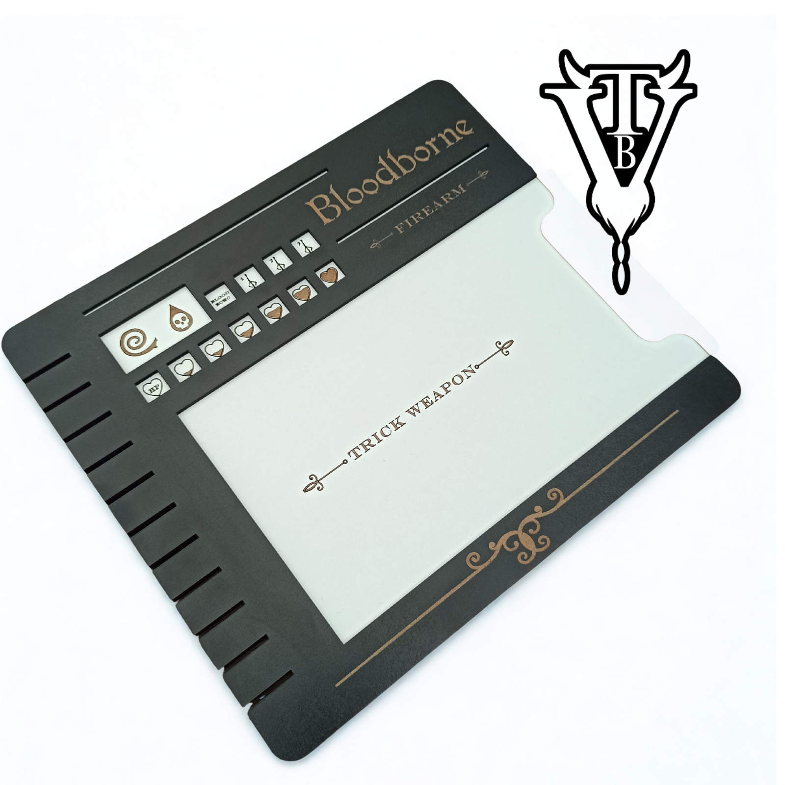 Bloodborne The Board Game — Hunter Character Dashboard & Card Holder close up — The Board Viking