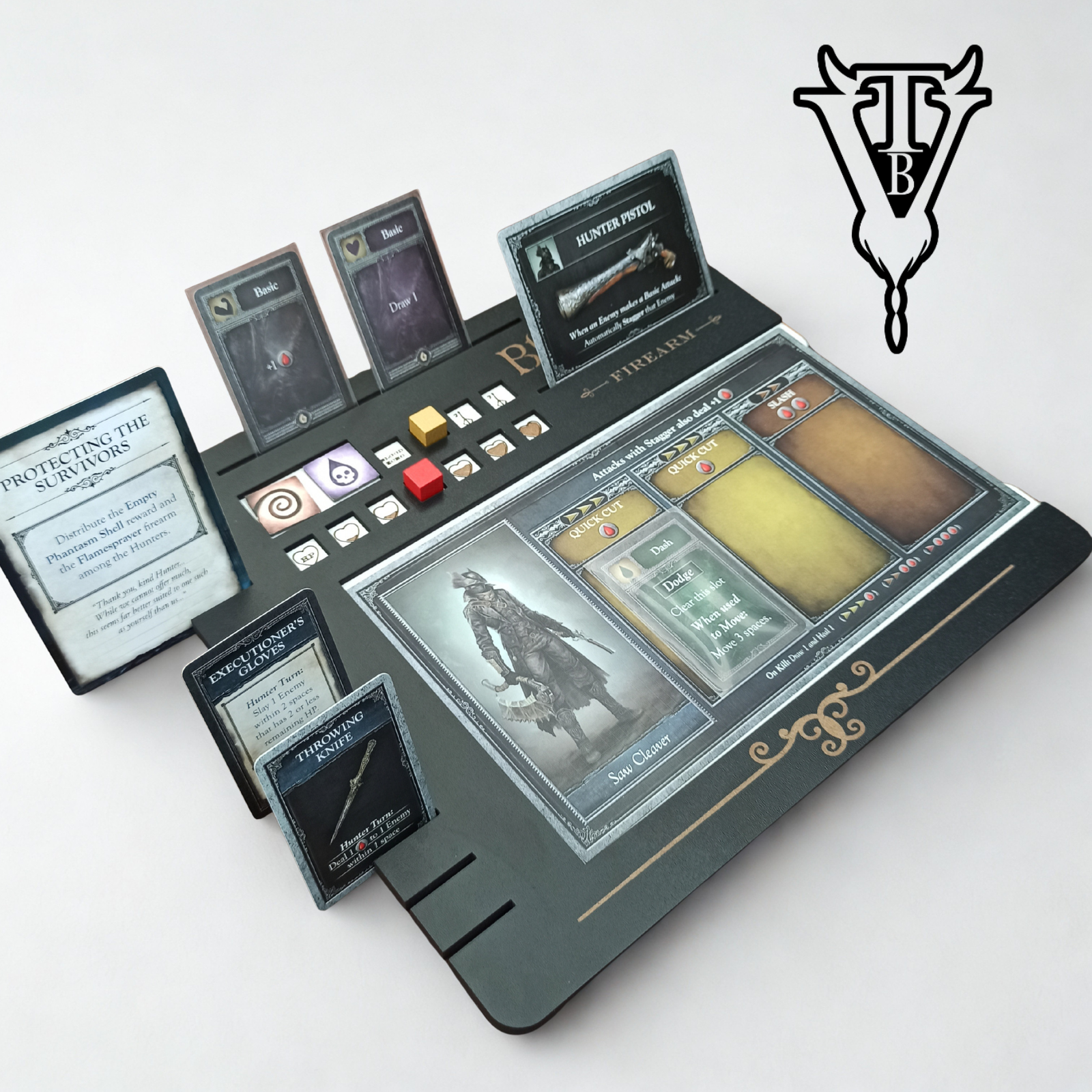 Bloodborne The Board Game — Hunter Character Dashboard & Card Holder back view — The Board Viking